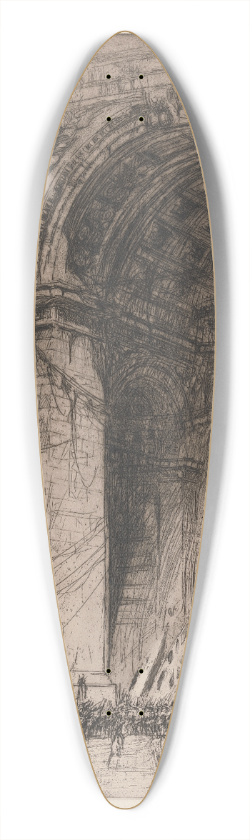 William Walcot - Arc de Triomphe, Paris 39.3 inch art pintail longboard deck