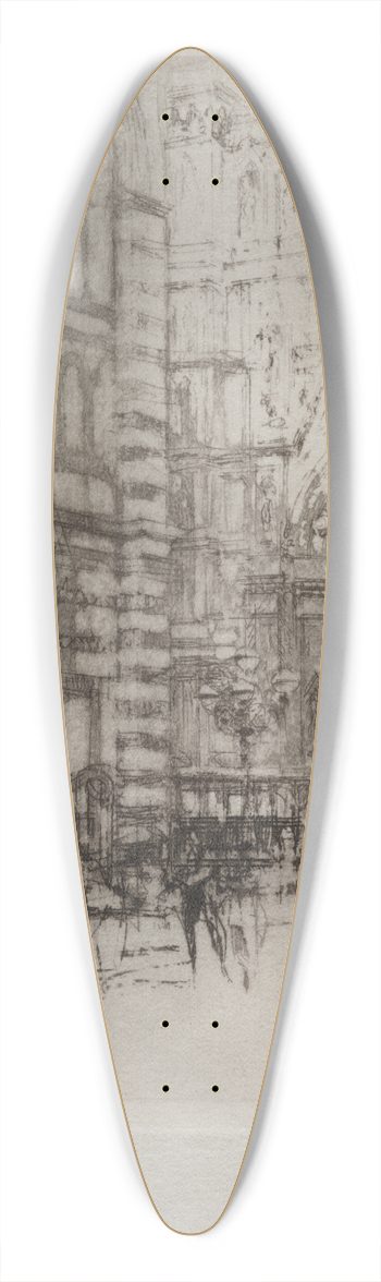 William Walcot - The Baptistry, Florence 39.3 inch art pintail longboard deck