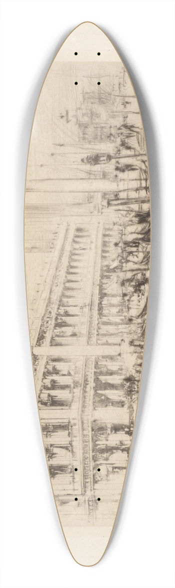 William Walcot - The Library of St. Marks 39.3 inch art pintail longboard deck