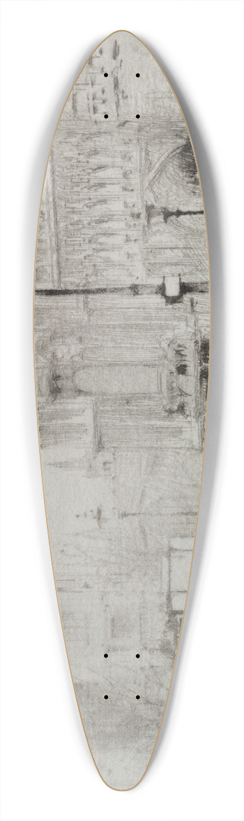 William Walcot - Westminster Abbey 39.3 inch art pintail longboard deck