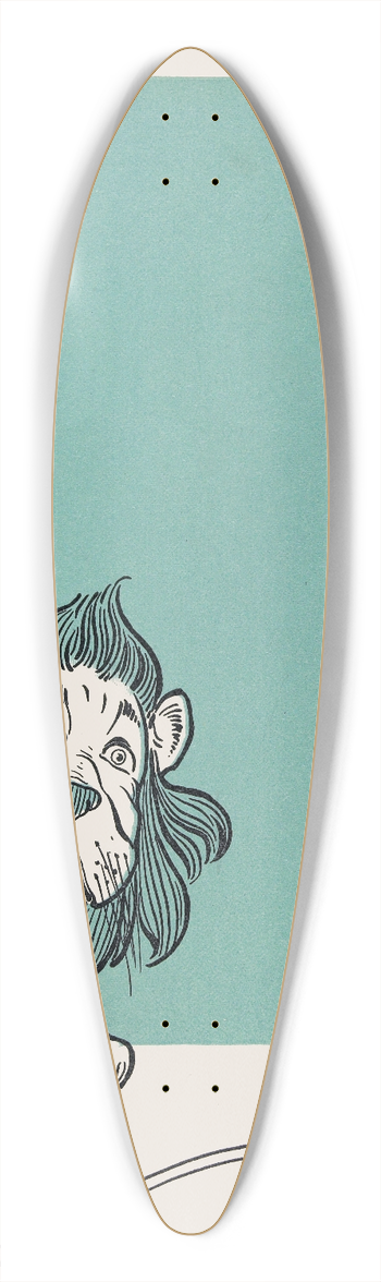 William Wallace Denslow - The Cowardly Lion 39.3 inch art pintail longboard deck