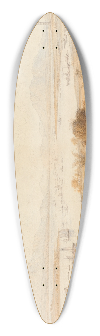 William Westall - Whampoa and the Canton River 39.3 inch art pintail longboard deck