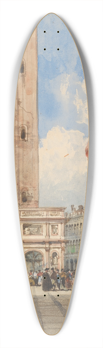 William Wyld - St. Marks Square, Venice, with Loggetta 39.3 inch art pintail longboard deck