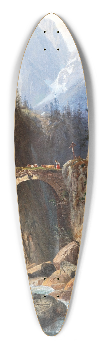 Willibald Wex - On the Via Mala 39.3 inch art pintail longboard deck