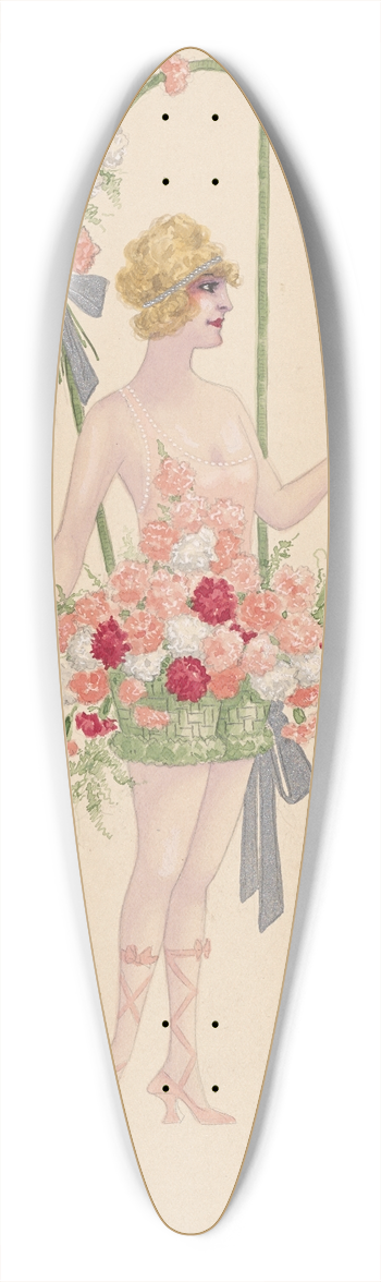Will R. Barnes - 14-Carnations 39.3 inch art pintail longboard deck