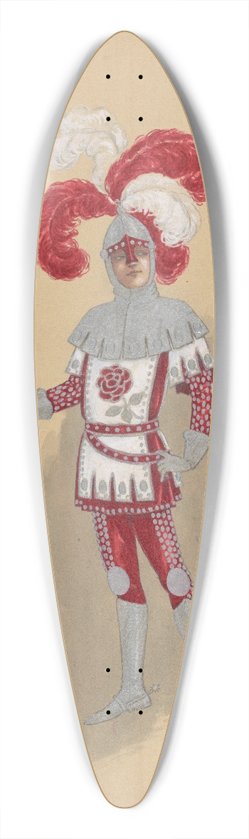 Will R. Barnes - 7 Knights of the Blended Rose 39.3 inch art pintail longboard deck