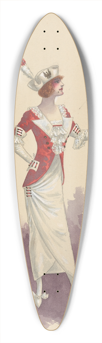 Will R. Barnes - 8 Army Girls-Act II 39.3 inch art pintail longboard deck