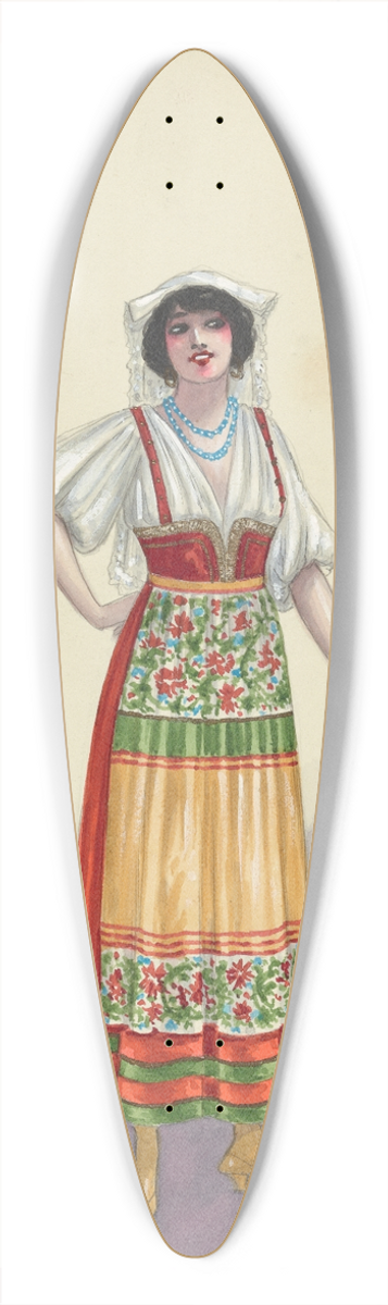 Will R. Barnes - A12-Act III-8 Fisher Wives 39.3 inch art pintail longboard deck