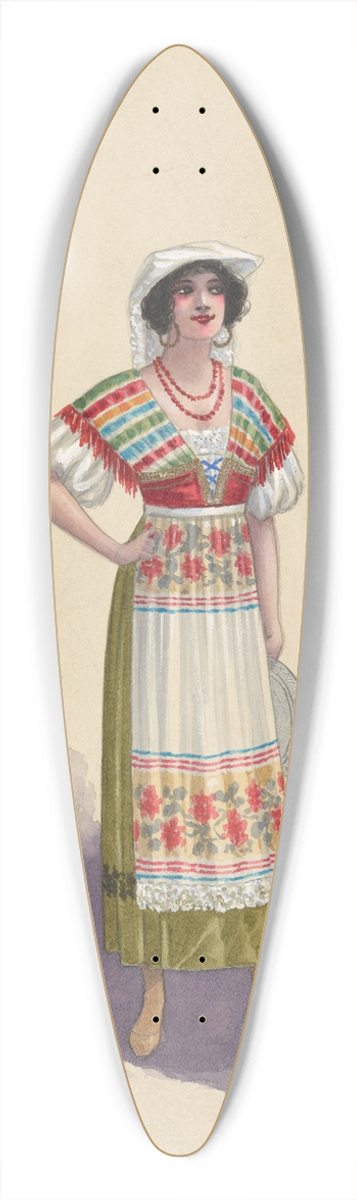 Will R. Barnes - Corsican Wives Act II A.7 39.3 inch art pintail longboard deck