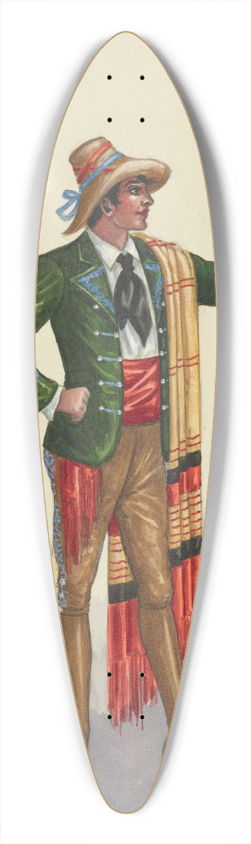 Will R. Barnes - EE-Corsican Johnnies-Act II 39.3 inch art pintail longboard deck