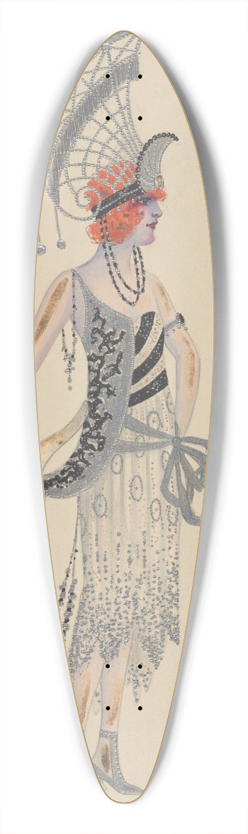 Will R. Barnes - Lady-in-Waiting 39.3 inch art pintail longboard deck
