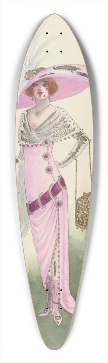 Will R. Barnes - Miss Meade-Act II-Bossy 39.3 inch art pintail longboard deck