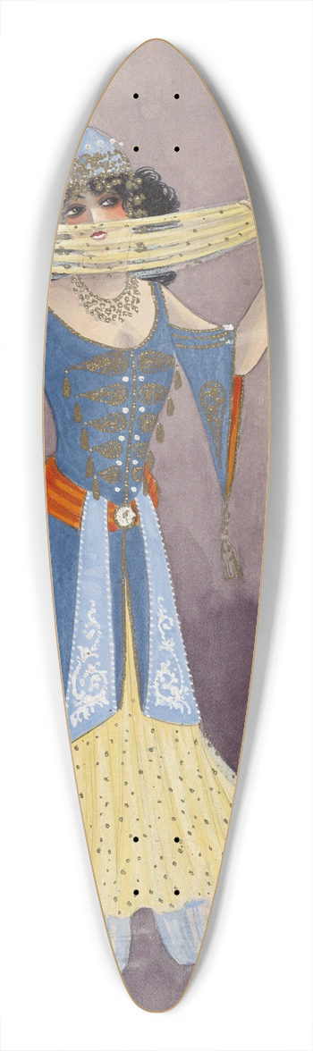 Will R. Barnes - Oriental-6 Showgirls 39.3 inch art pintail longboard deck