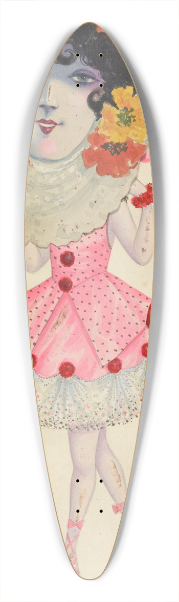 Will R. Barnes - Party mask 39.3 inch art pintail longboard deck
