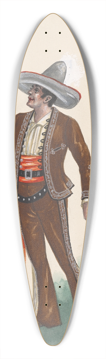 Will R. Barnes - Richter-Argentine; Act II, 122 39.3 inch art pintail longboard deck