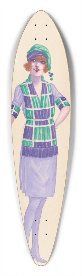 Will R. Barnes - Skiing, 24 39.3 inch art pintail longboard deck