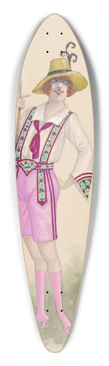 Will R. Barnes - Swiss Boys 39.3 inch art pintail longboard deck