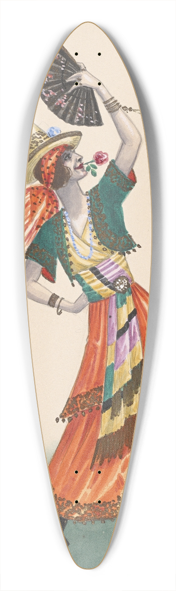 Will R. Barnes - Tillie-Argentine; Act II 39.3 inch art pintail longboard deck