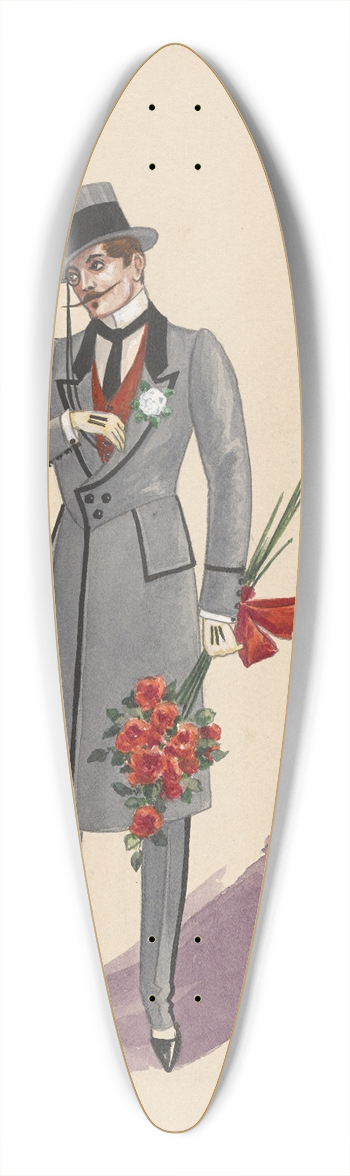 Will R. Barnes - untitled 39.3 inch art pintail longboard deck