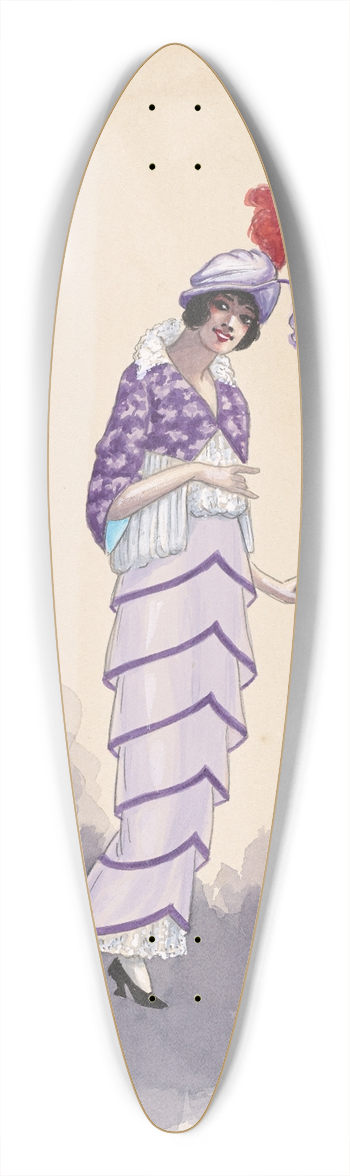 Will R. Barnes - Womans costume 39.3 inch art pintail longboard deck