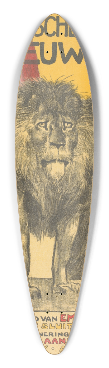 Willy Sluiter - De Vlaamsche Leeuw 39.3 inch art pintail longboard deck