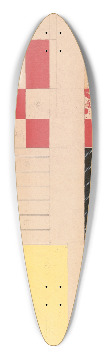 Winold Reiss - Design for dor of restaurant, 56 East 56th St, New York, NY.] [Drawing of suggested dor for restaurant with color elevation and murals 39.3 inch art pintail longboard deck