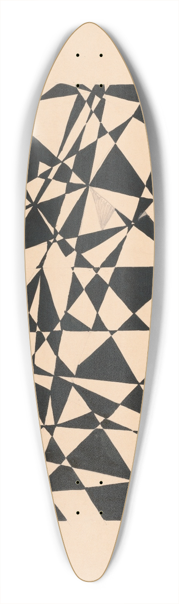 Winold Reiss - [Design for unidentified floor, black Belgian marble and royal grey.] [Drawing with abstract pattern 39.3 inch art pintail longboard deck