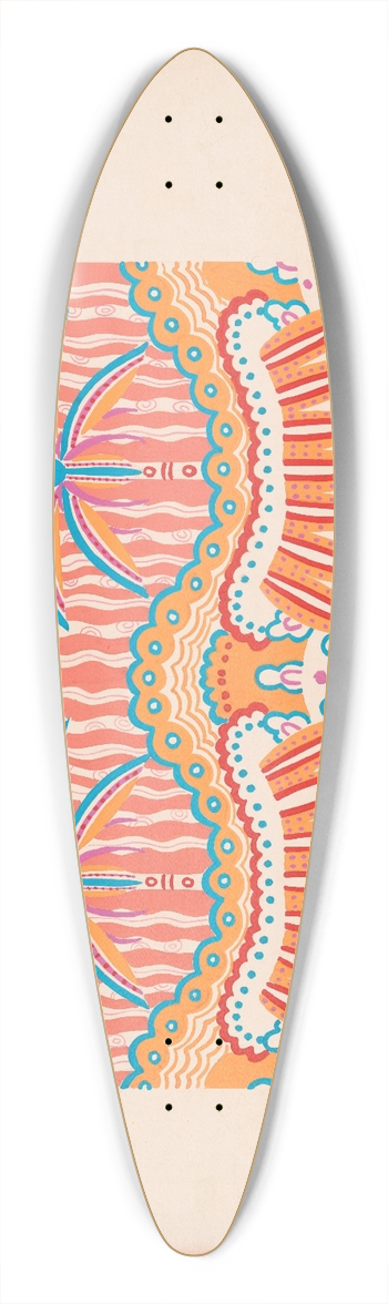 Winold Reiss - Graphic textile or wallpaper designs with geometric patterns.] [Interior; mural color study, tropical theme with palm trees 39.3 inch art pintail longboard deck