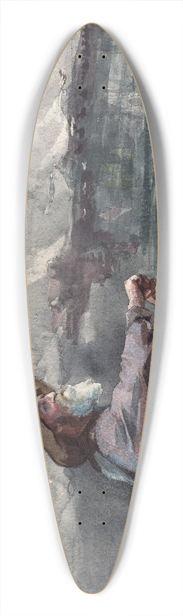 Winslow Homer - Adirondacks Guide 39.3 inch art pintail longboard deck