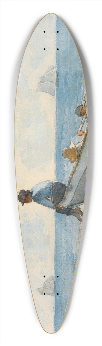 Winslow Homer - Boys in a Dory 39.3 inch art pintail longboard deck