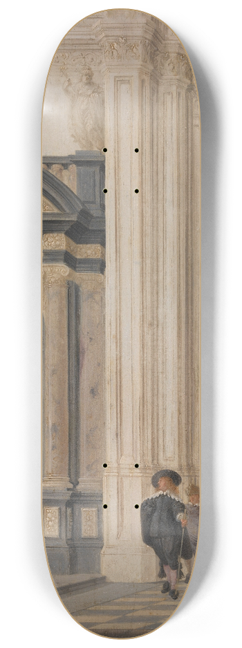 Dirck Van Delen - Interior of a Church 8.25 inch art skate deck