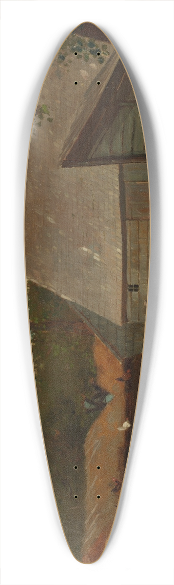 Winslow Homer - Farmyard with Ducks and Chickens 39.3 inch art pintail longboard deck