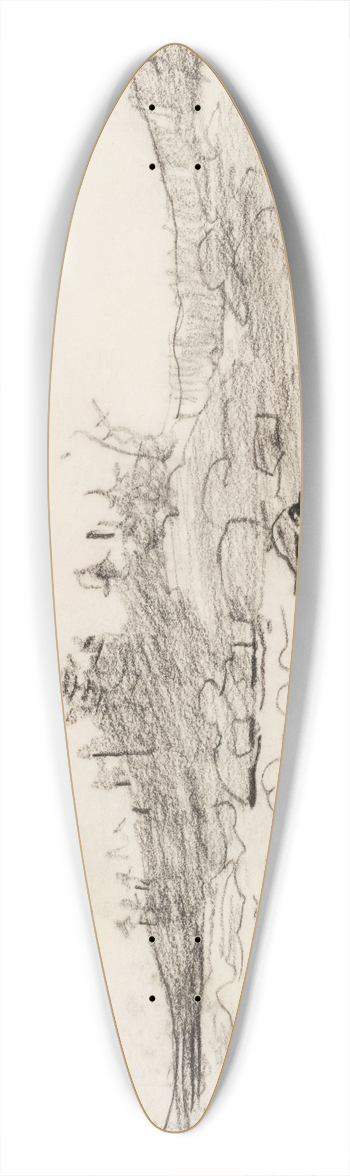 Winslow Homer - Fishermen in the Rapids 39.3 inch art pintail longboard deck