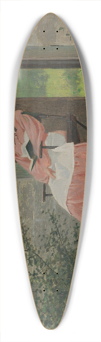 Winslow Homer - Girl Reading On A Stone Porch 39.3 inch art pintail longboard deck