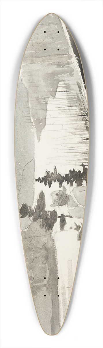 Winslow Homer - Mountain River or Lake 39.3 inch art pintail longboard deck