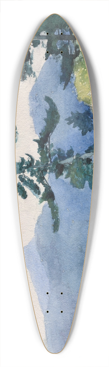 Winslow Homer - North Woods Club, Adirondacks (The Interrupted Tete-a-Tete) 39.3 inch art pintail longboard deck