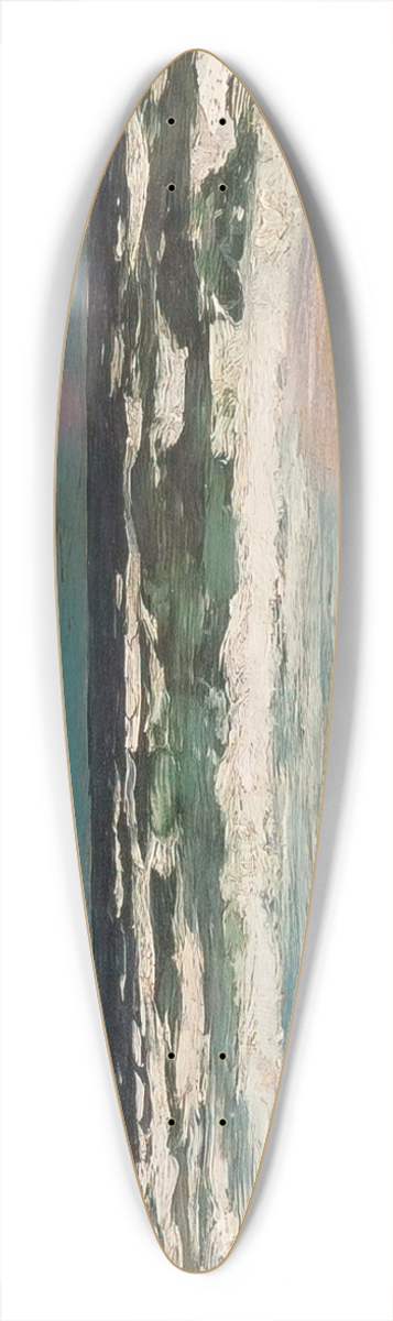 Winslow Homer - Sandy Beach with Breakers 39.3 inch art pintail longboard deck