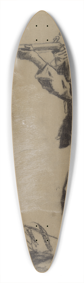 Winslow Homer - Soldier Taking Aim (recto) 39.3 inch art pintail longboard deck