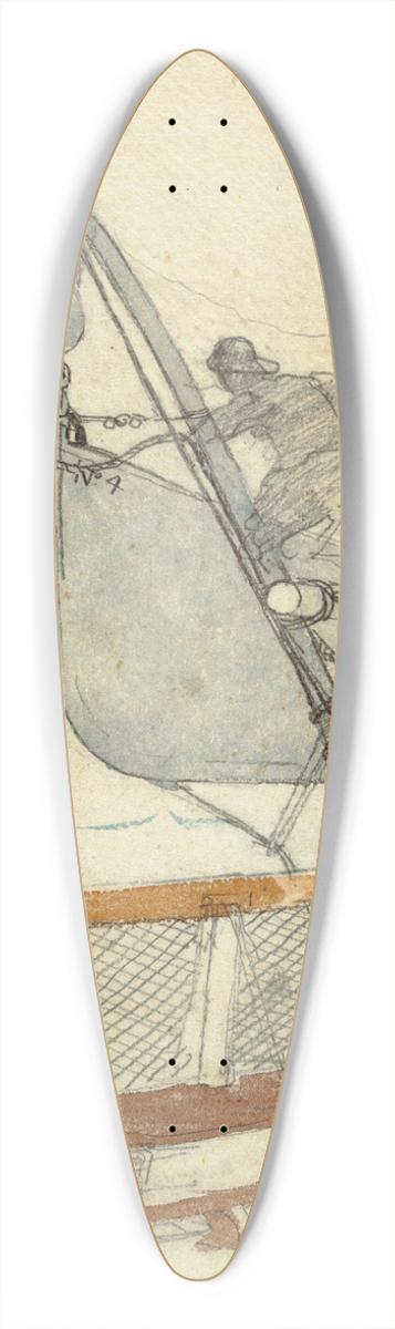 Winslow Homer - Study for The Signal of Distress 39.3 inch art pintail longboard deck