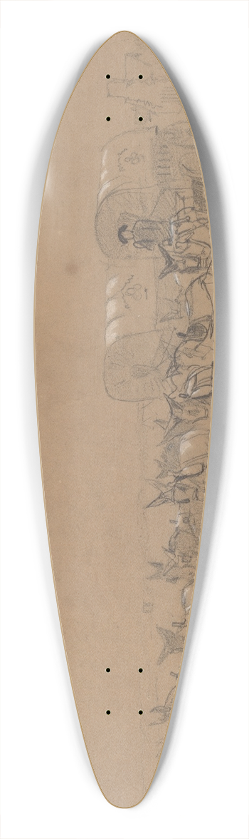 Winslow Homer - Supply Train 39.3 inch art pintail longboard deck