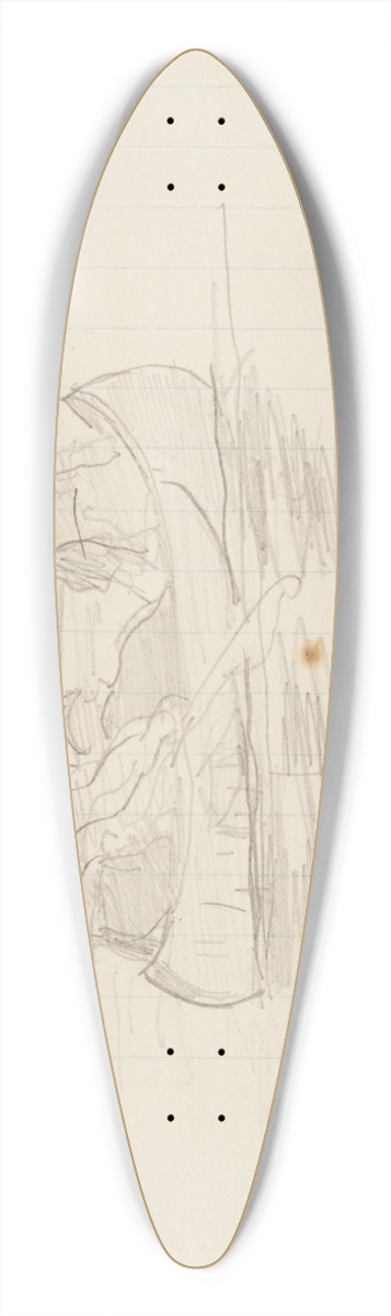 Winslow Homer - Three Men in a Canoe, Il Manigne, Quebec 39.3 inch art pintail longboard deck