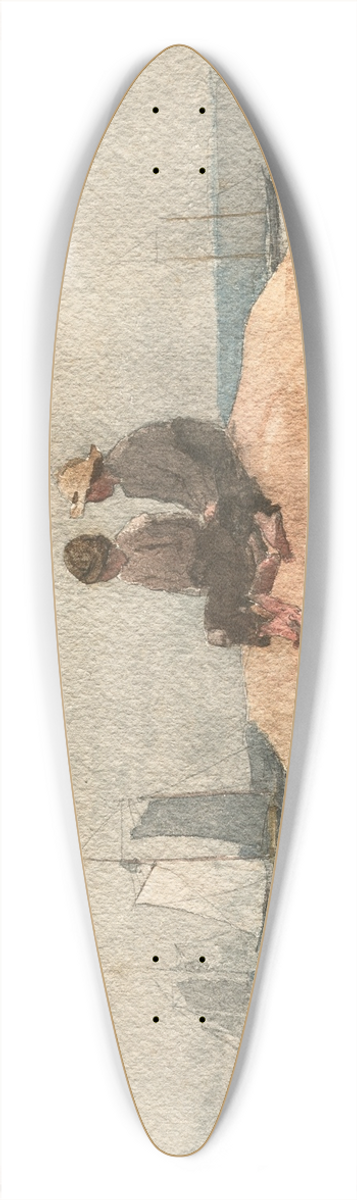 Winslow Homer - Two Boys Watching Schooners 39.3 inch art pintail longboard deck