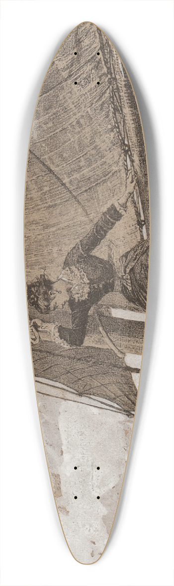 Winslow Homer - Yachting Girl 39.3 inch art pintail longboard deck