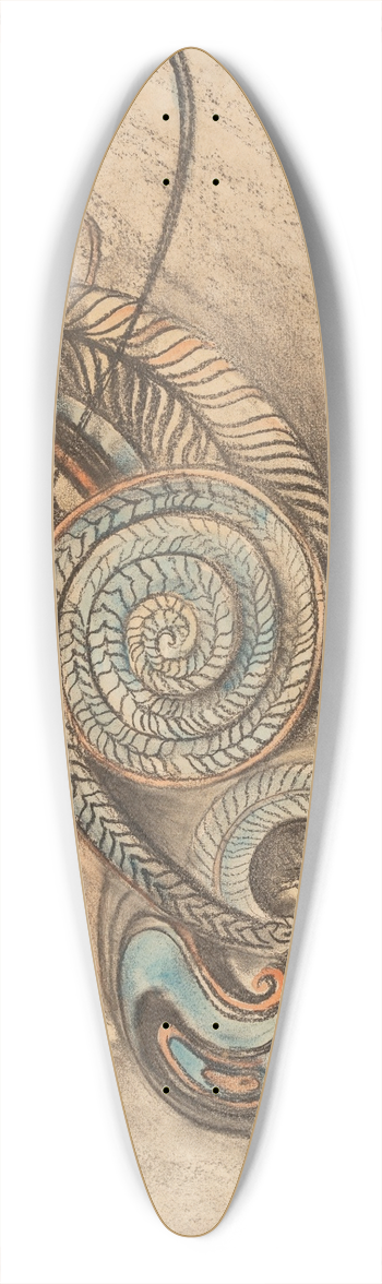 Wladyslaw Theodore Benda - Mask 39.3 inch art pintail longboard deck