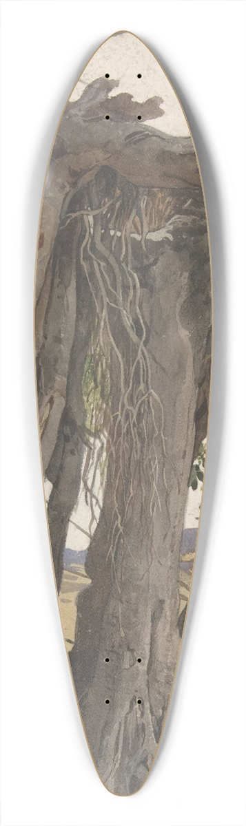Woldemar Friedrich - Study of a Stump with Aerial Roots 39.3 inch art pintail longboard deck