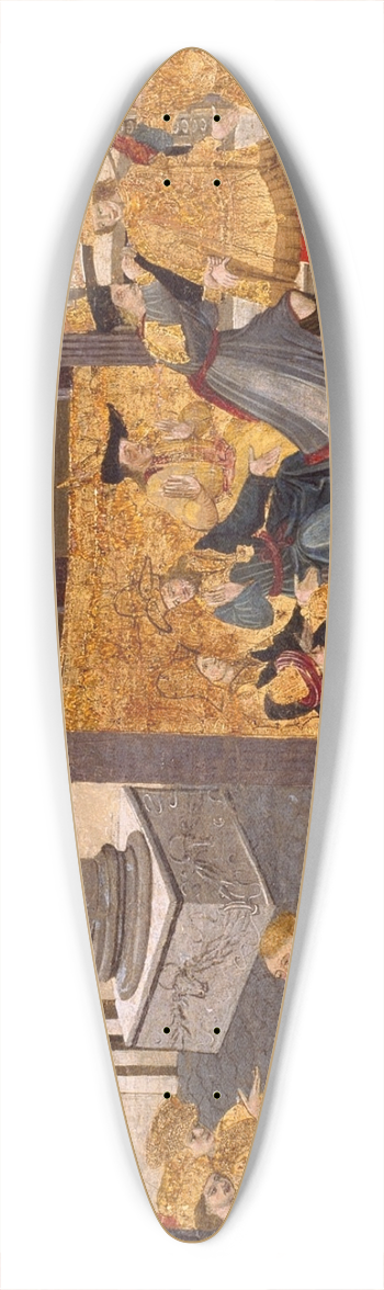 Workshop of Apollonio di Giovanni - The Assassination and Funeral of Julius Caesar 39.3 inch art pintail longboard deck