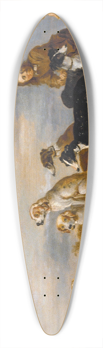 workshop of David Teniers the Younger - A Hunter with Eight Hounds 39.3 inch art pintail longboard deck