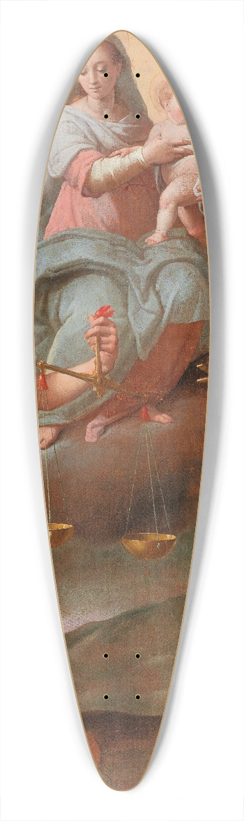 Workshop of Santi di Tito - Madonna and Child between the Archangel Michael and Saint Francis 39.3 inch art pintail longboard deck