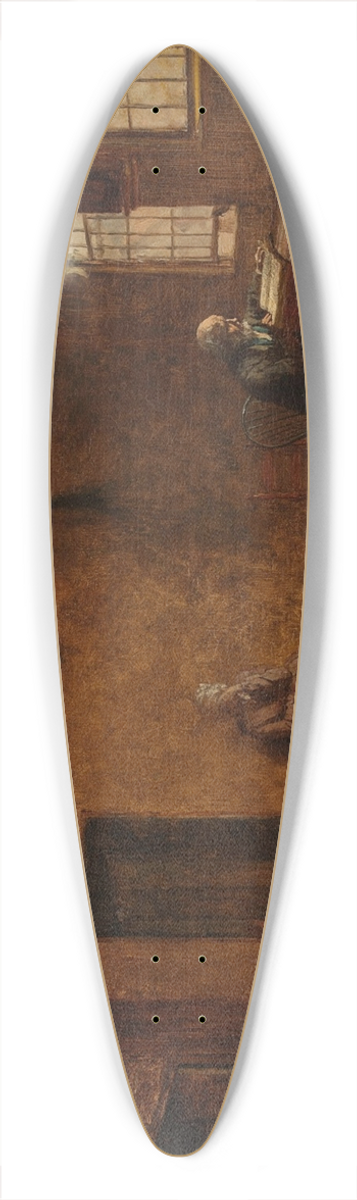 Worthington Whittredge - Sunday Morning, New England (Figures painted by Eastman Johnson) 39.3 inch art pintail longboard deck