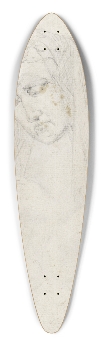 Woutherus Mol - Schets van een beeldje van een zittende naakte man 39.3 inch art pintail longboard deck